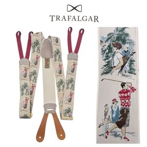 2-Piece Lot Matching Trafalgar St. Andrews Golf Limited Edition Silk Suspenders